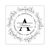 Met de hand getrokken Wreath | Aangepast retouradr Rubberstempel (Afrduk)