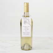 Met de hand getrokken zijbloem. Eenvoudig modern Flessenhanger (Op fles)