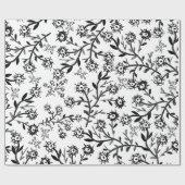 Met de hand getrokken zwarte witte waterverven cadeaupapier (Vlak)