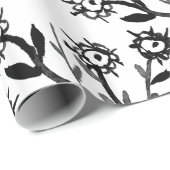 Met de hand getrokken zwarte witte waterverven cadeaupapier (Rol Hoek)