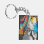 Met de hand geverfde acrylische Sleutelhanger (Voorkant Links)