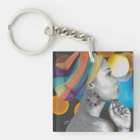 Met de hand geverfde acrylische Sleutelhanger (Voorkant)