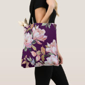 met de hand geverfde bloemkool, floral, waterverf, tote bag (Dichtbij)