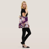 met de hand geverfde bloemkool, floral, waterverf, tote bag (Op model)