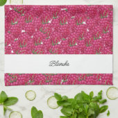 Met de hand geverfde frambozen Waterverf Theedoek (Gevouwen)