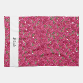 Met de hand geverfde frambozen Waterverf Theedoek