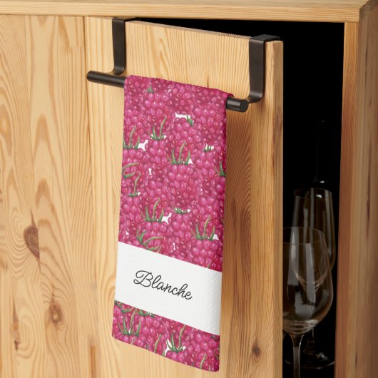 Met de hand geverfde frambozen Waterverf Theedoek (Derde Gevouwen)