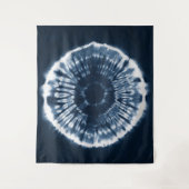 Met de hand geverfde indigo blue shibori-cirkel wandkleed (Voorkant)