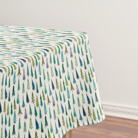 Met de hand geverfde kerstbomen met Waterverf Tafelkleed (Voorbeeld)