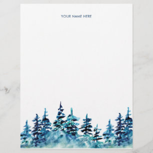 Met de hand geverfde sinusboom Boskletterhead Briefhoofd