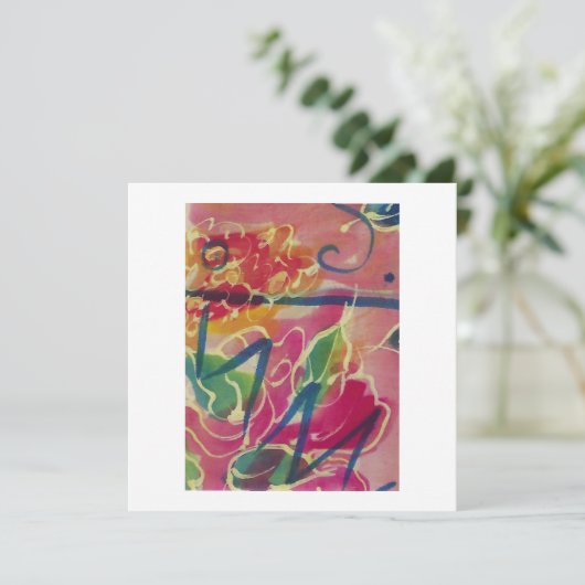 Met de hand geverfde zijde blanco groet kaart (Staand voorkant)