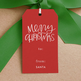 Met de hand Letterde Labels voor prettige kerstcad Cadeaulabel
