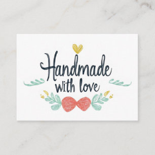 Met de Hand Met Liefde Knuffelend Contactkaartje