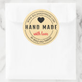 Met de Hand Met Liefde Sticker – Ambachtelijk Labe (Tas)