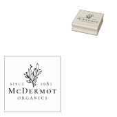 Met de hand ontworpen bijtende bladeren | Modern b Rubberstempel (Gestempeld)