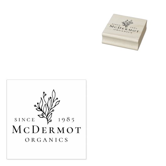 Met de hand ontworpen bijtende bladeren | Modern b Rubberstempel (Gestempeld)