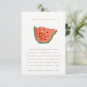 met de hand opgestelde watermeloenboeken voor Baby Informatiekaartje (Staand voorkant)