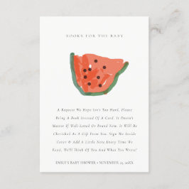 met de hand opgestelde watermeloenboeken voor Baby Informatiekaartje