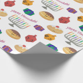 Met de hand schilderde schattige Hannukah gevlekt Cadeaupapier (Hoek)