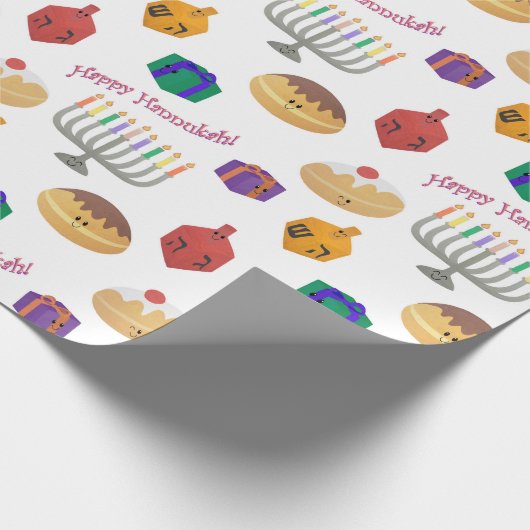 Met de hand schilderde schattige Hannukah gevlekt Cadeaupapier (Hoek)