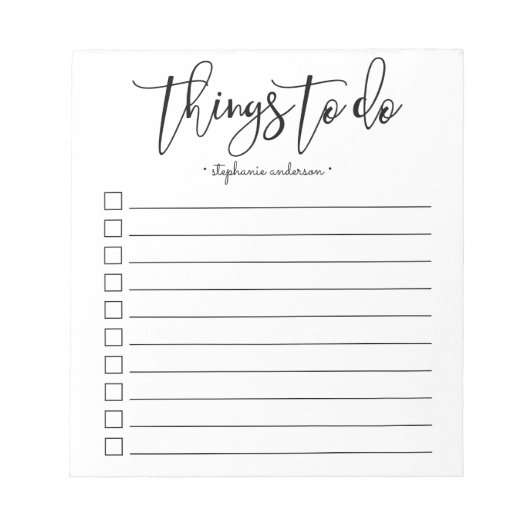 Met de hand uitgelijnde dingen om gepersonaliseerd notitieblok (Voorkant)