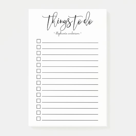 Met de hand uitgelijnde dingen om gepersonaliseerd post-it® notes (Voorkant)