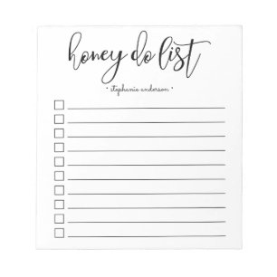 Met de hand uitgelijnde Honing Do List, gepersonal Notitieblok
