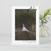 Met de hand uitgelijnde Moderne Eenvoudige Korte F Bedankkaart (Staand voorkant)