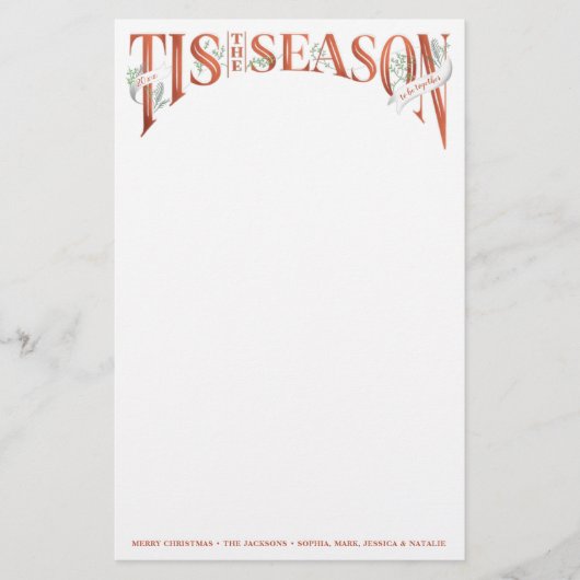 Met de hand uitgereden is het seizoen kerstmis briefpapier (Voorkant)