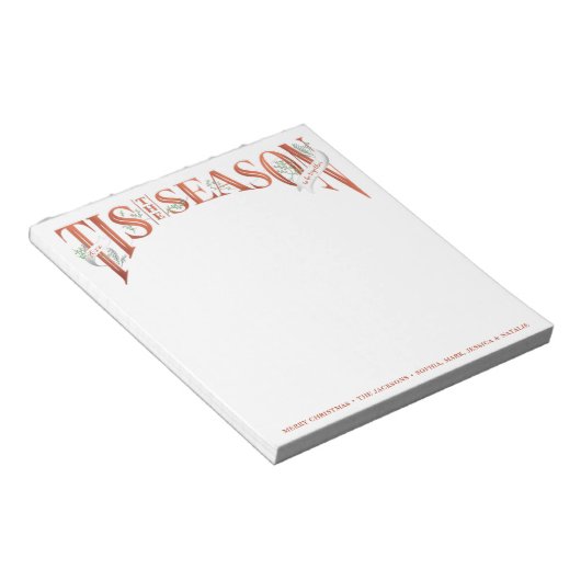 Met de hand uitgereden is het seizoen kerstmis notitieblok (Schuin)