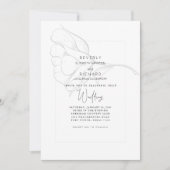 Met de hand uitgereikt Roos Simple White Wedding Kaart (Voorkant)