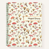 Met de hand uitgereikte paddenstoelen Boho Cotvoor Notitieboek (Voorkant)