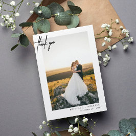 Met de hand uitgeruste, eenvoudige foto bedankkaart