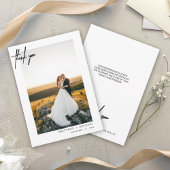 Met de hand uitgeruste, eenvoudige foto bedankkaart