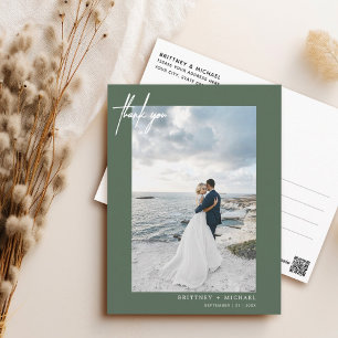 Met de hand uitgeruste eenvoudige pagina Dank u Br Briefkaart