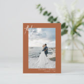 Met de hand uitgeruste eenvoudige terracotta Dank Briefkaart (Staand voorkant)