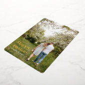 Met de hand uitgeruste Gold Script-fotoPasen Folie Feestdagenkaart (Gedraaid)