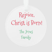 Met de hand uitgeruste Latijnse Gaudete Rejoice Ke Ornament (achterkant)