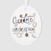 Met de hand uitgeruste Latijnse Gaudete Rejoice Ke Ornament (voorkant)