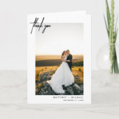 Met de hand uitgeruste Modern White Dank u Bedankkaart (Voorkant)