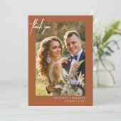 Met de hand uitgeruste moderne, eenvoudige foto Te Bedankkaart (Staand voorkant)