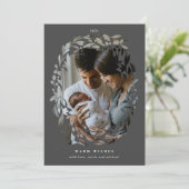 Met de hand uitgetrokken Cutout Wreated Lijst Gray Feestdagenkaart (Staand voorkant)