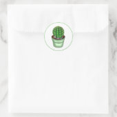 Met de hand uitgetrokken kweekcactus Succulent Ronde Sticker (Tas)