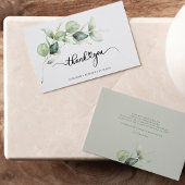 Met de hand uitgezette Eucalyptus Wedding Dank je Notitiekaartje
