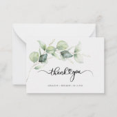 Met de hand uitgezette Eucalyptus Wedding Dank je Notitiekaartje (Voorkant)