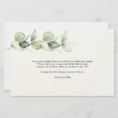 Met de hand uitgezonden bruiloft Dank je eucalyptu Briefpapier (Achterkant)