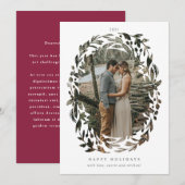 Met de hand uittreksel Wreated Lijst White Holiday Feestdagenkaart (Voorkant / Achterkant)