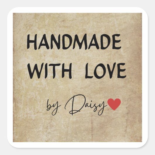 Met de Hand van Daisy met Liefde Sticker – Mooie K (Voorkant)