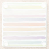 Met de hand van de waterverf geschilderde borstels glazen onderzetter (Achterkant)