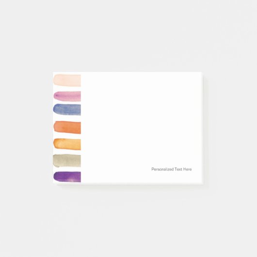 Met de hand van de waterverf geschilderde borstels post-it® notes (Voorkant)